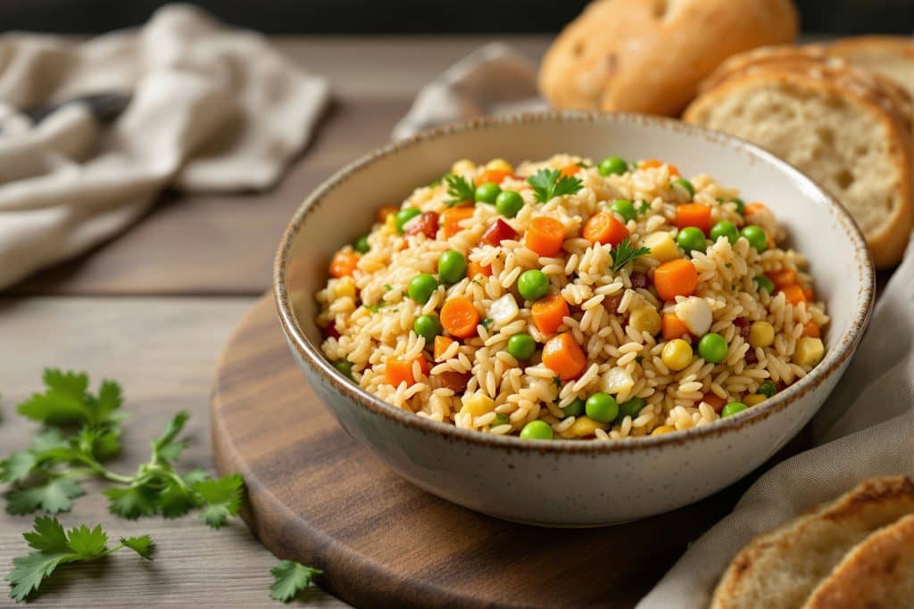 Riz Sauté aux Légumes Colorés